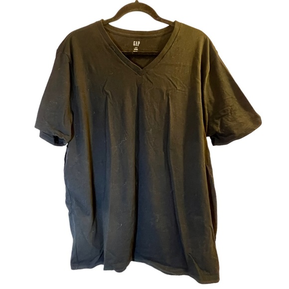 GAP T-Shirt V-Neck Short-Sleeved Black Sz XL - Picture 1 of 5